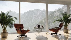 modern property interior mountain outside