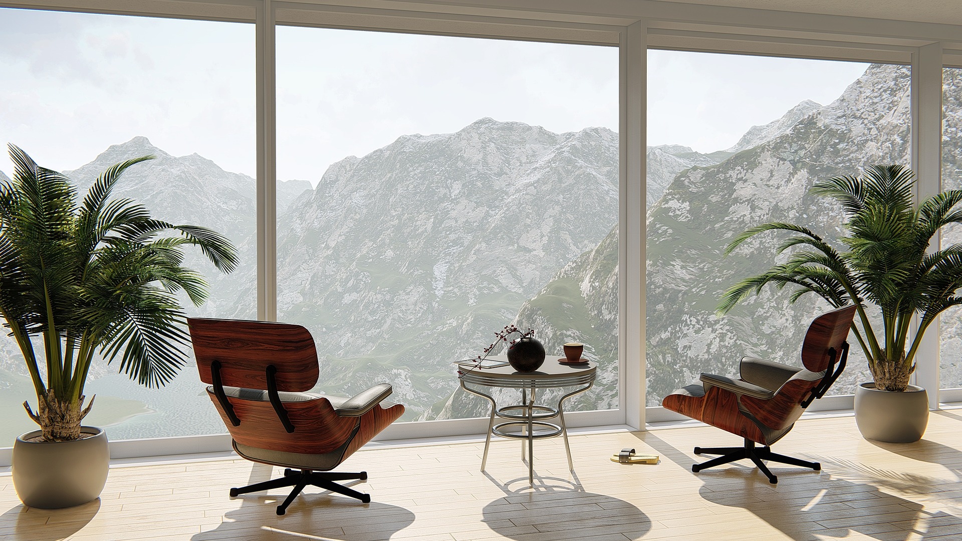 modern property interior mountain outside